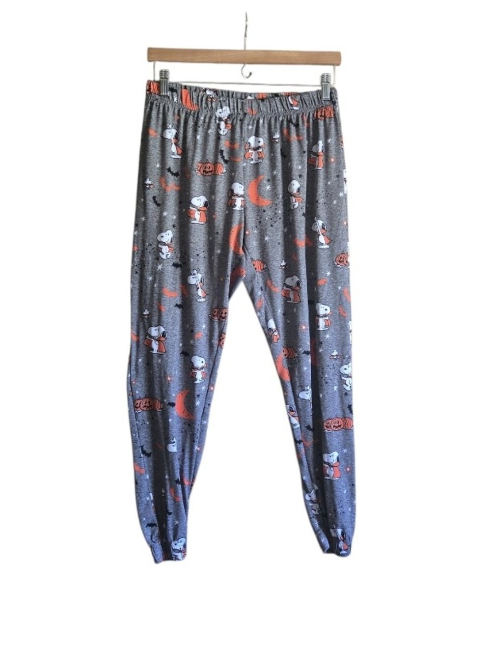 munki munki Gray Snoopy Halloween Pajama Pants with Orange Accents